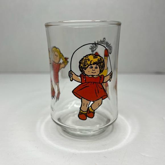 Vintage 1984 Cabbage Patch Kids Dolls 3.5” Drinking Juice Glass Collectible - Picture 3 of 6